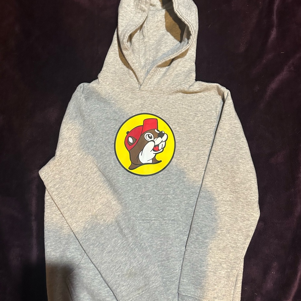 Gray Kids Hoodie with Buc-ces Design